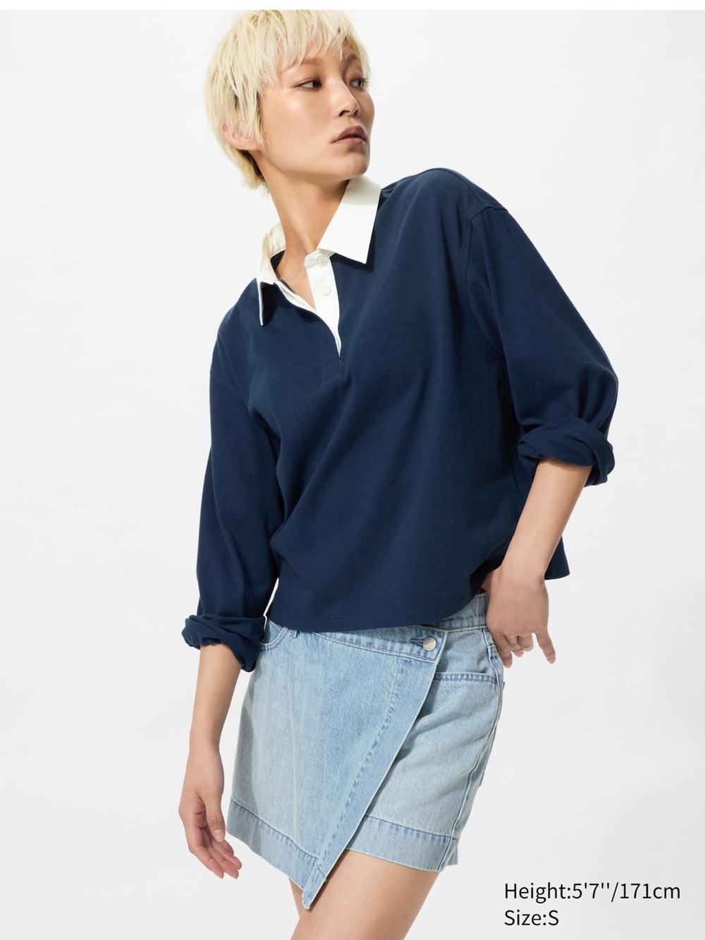 NWOT Uniqlo drapey denim skort